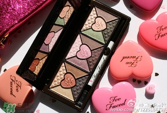 too faced爱心眼影盘试色 too faced love眼影盘试色图